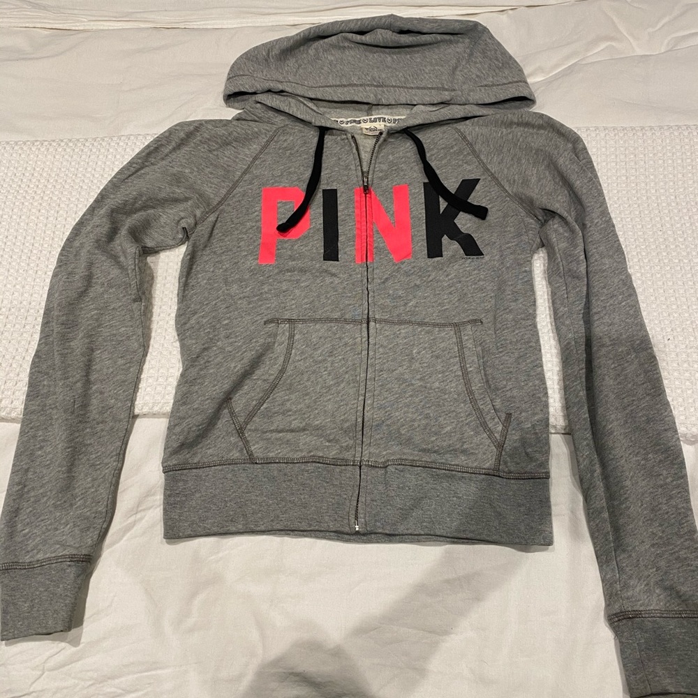 Victoria’s Secret Pink Grey Zipper Sweater XS